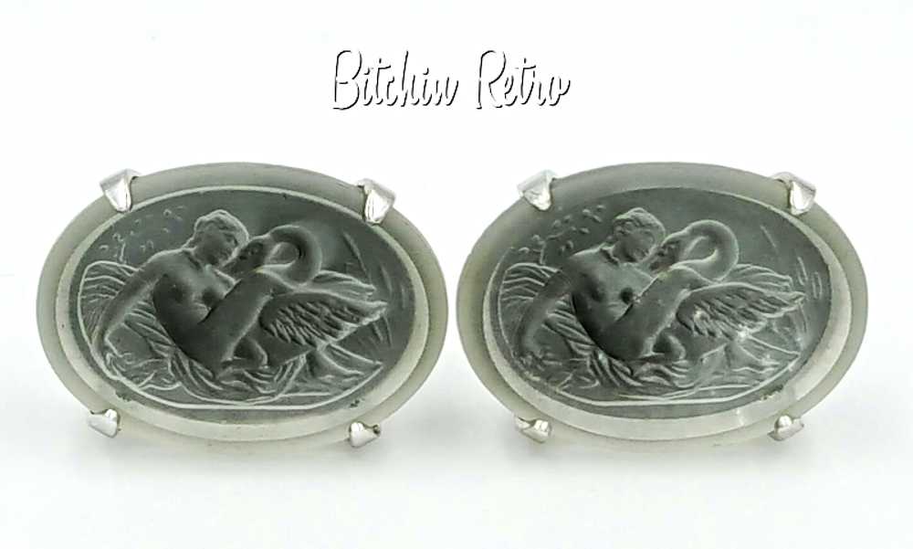 Swank Vintage Intaglio Cufflinks Bavarian Crystal… - image 5