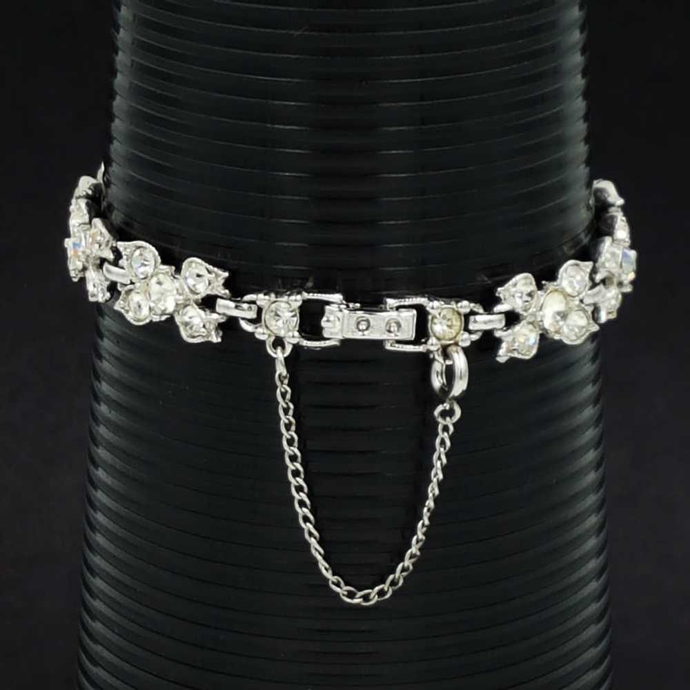 Bogoff Vintage Rhinestone Bracelet with Floral De… - image 10