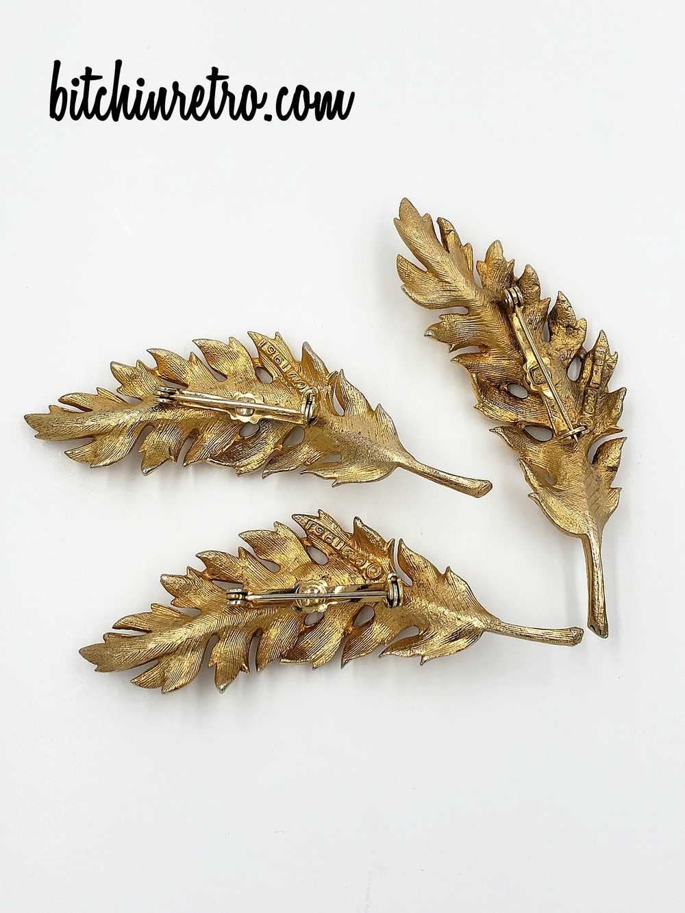 Coro 1961 Autumn Leaf Brooch Collection - Set of … - image 6