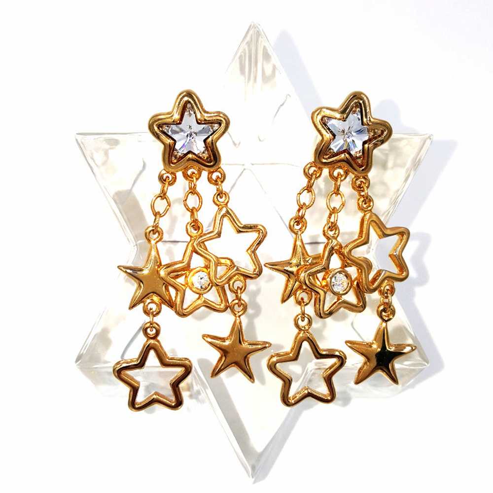 Swarovski Crystal Patriotic Star Dangle Earrings … - image 4