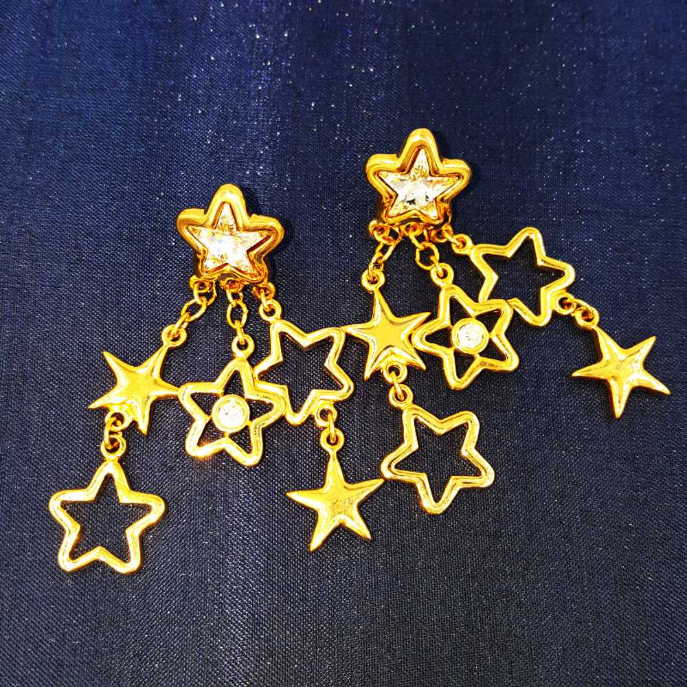 Swarovski Crystal Patriotic Star Dangle Earrings … - image 5