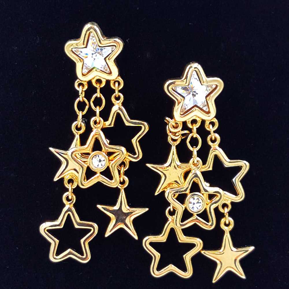 Swarovski Crystal Patriotic Star Dangle Earrings … - image 6