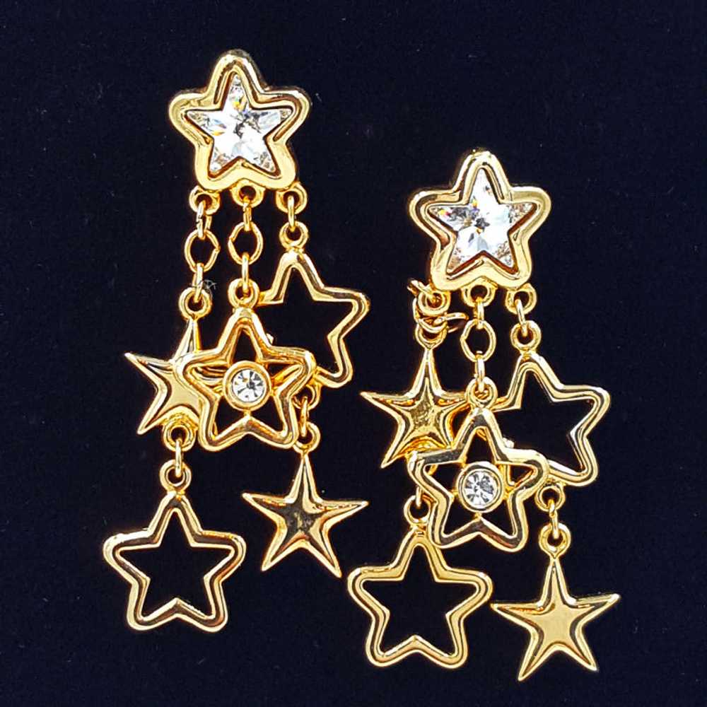 Swarovski Crystal Patriotic Star Dangle Earrings … - image 8