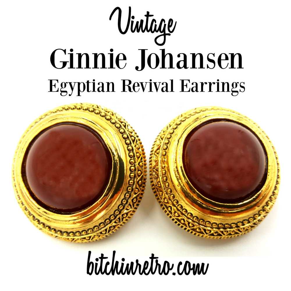 Ginnie Johansen Vintage Egyptian Revival Earrings… - image 2