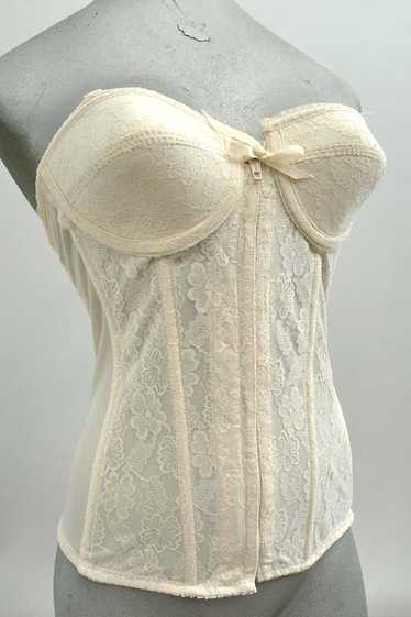 1960s Vintage Blush Shell Pink Corselette Bustier 