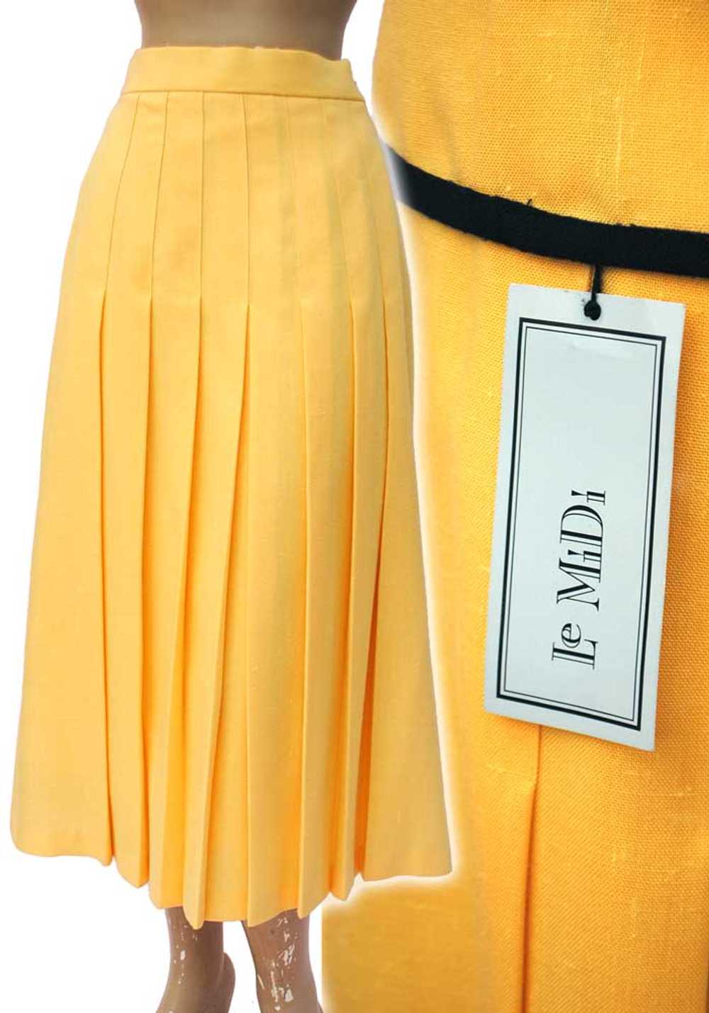 Vintage 80s Yellow and Black Skirt Suit Set • Mar… - image 3