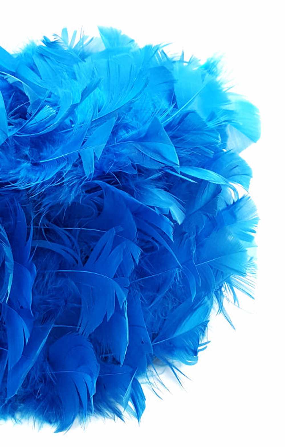 Vintage Wilshire Feather Hat Cobalt Blue Statemen… - image 7