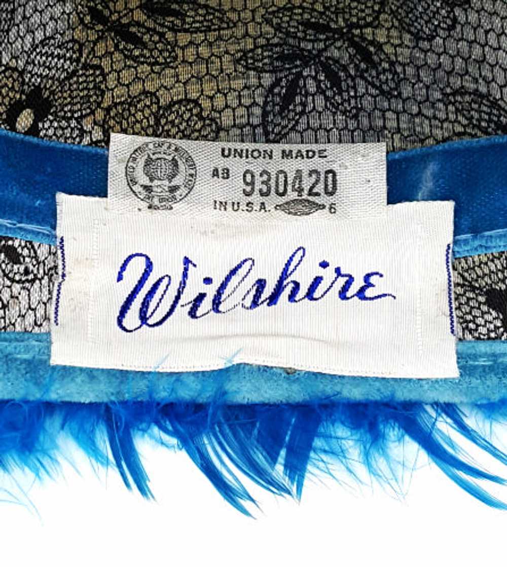 Vintage Wilshire Feather Hat Cobalt Blue Statemen… - image 9
