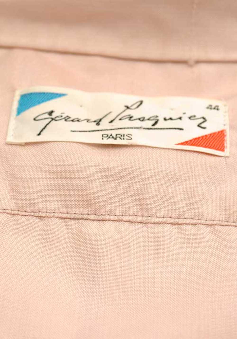 Vintage 70s Shell Pink Silk Shirt Waister Dress •… - image 6