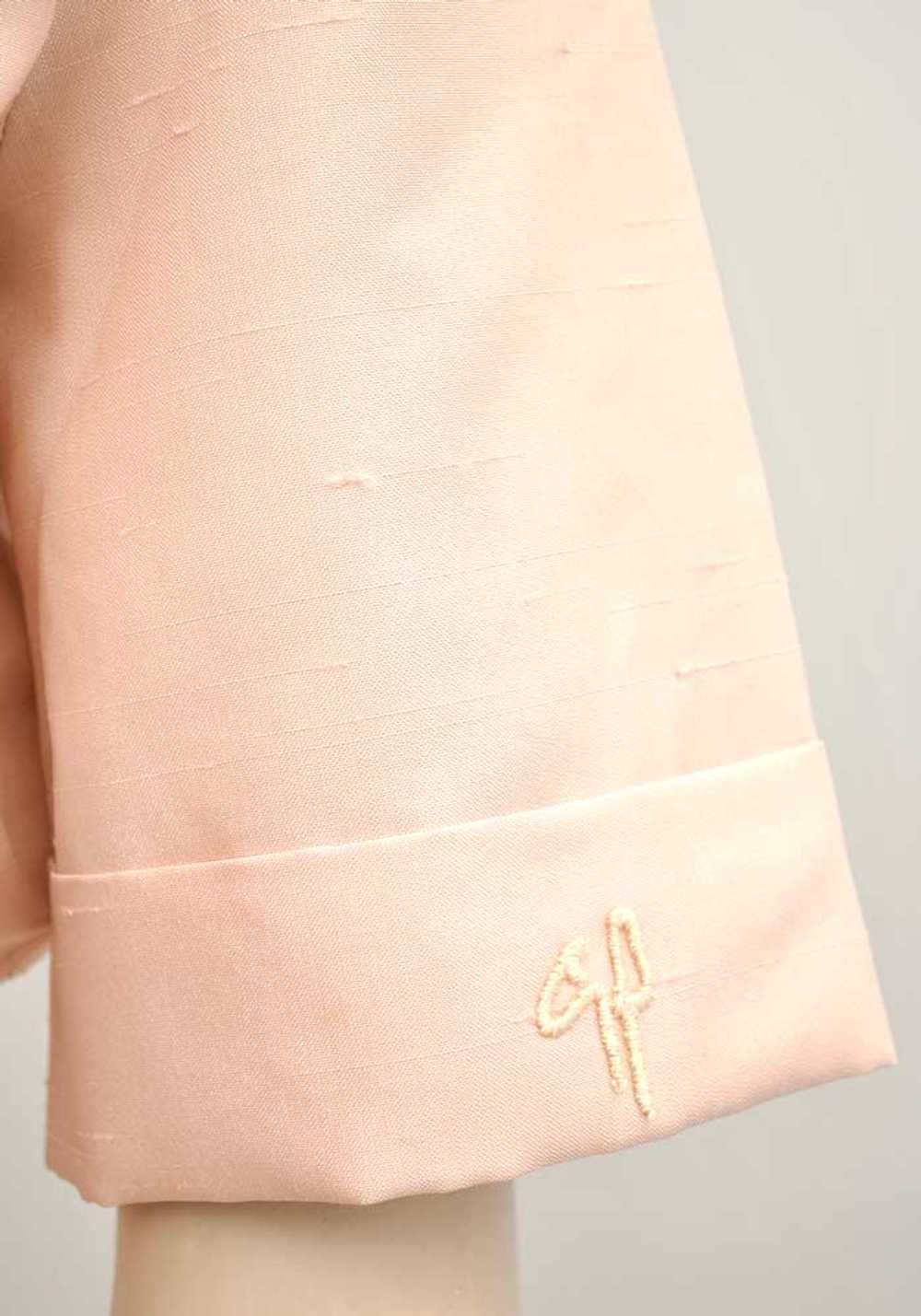 Vintage 70s Shell Pink Silk Shirt Waister Dress •… - image 7