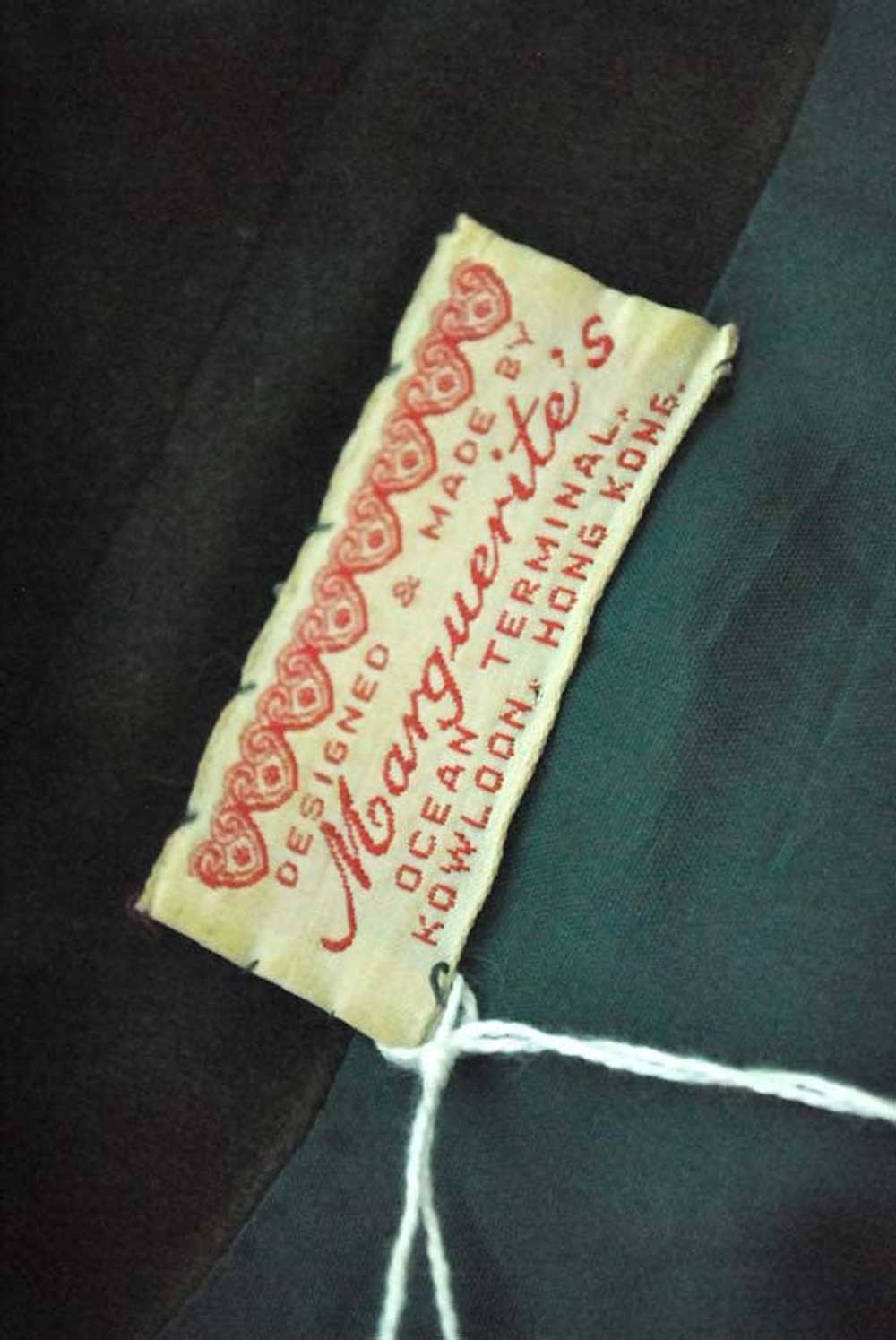 Vintage 70s Teal Velvet Edwardian Style Maxi Dres… - image 7