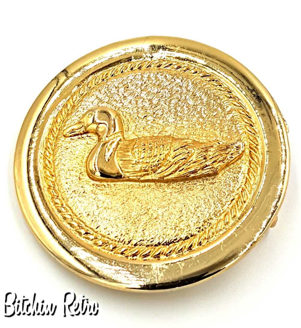 Heather Vintage Belt Buckle with Swimming Duck an… - image 2