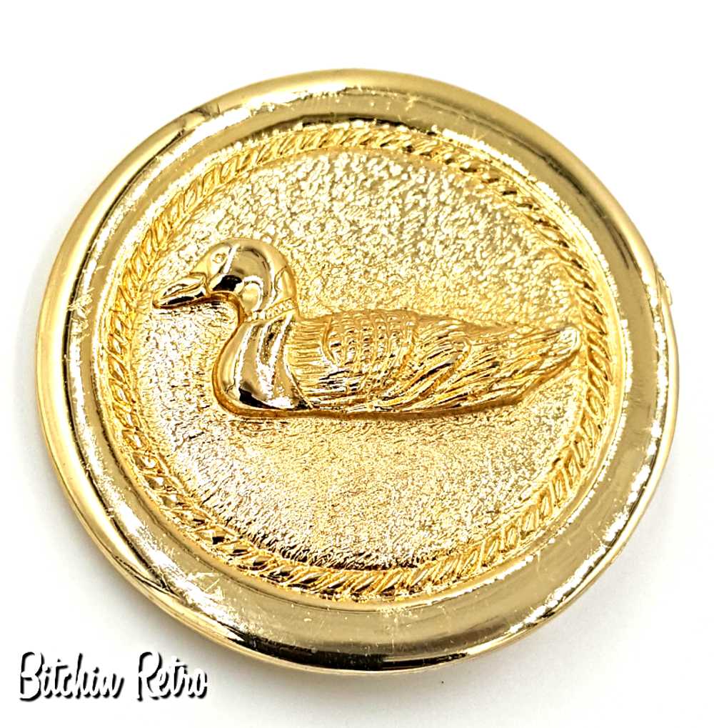 Heather Vintage Belt Buckle with Swimming Duck an… - image 3