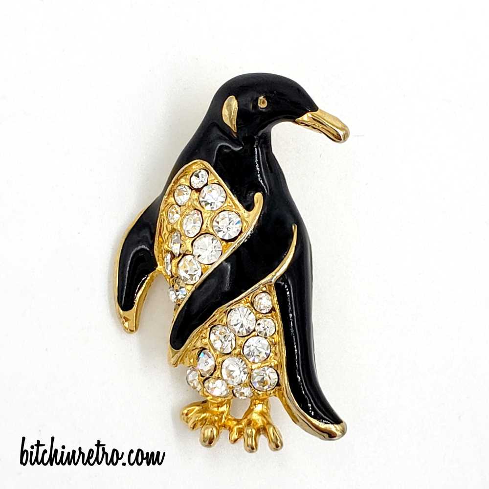 Rhinestone Penguin Brooch and Bracelet with 1928 … - image 5