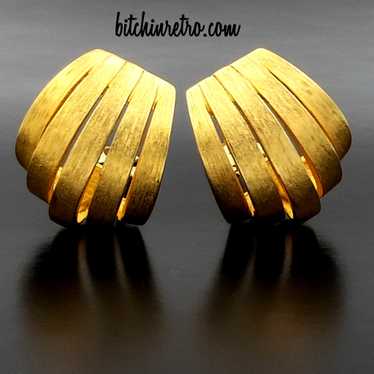 Erwin Pearl Vintage Hoop Earrings - Designer and … - image 1