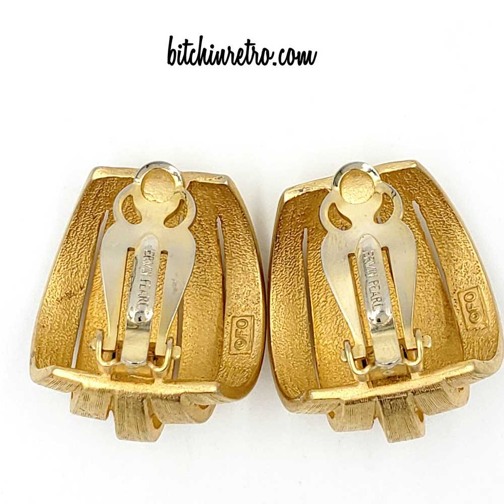 Erwin Pearl Vintage Hoop Earrings - Designer and … - image 5