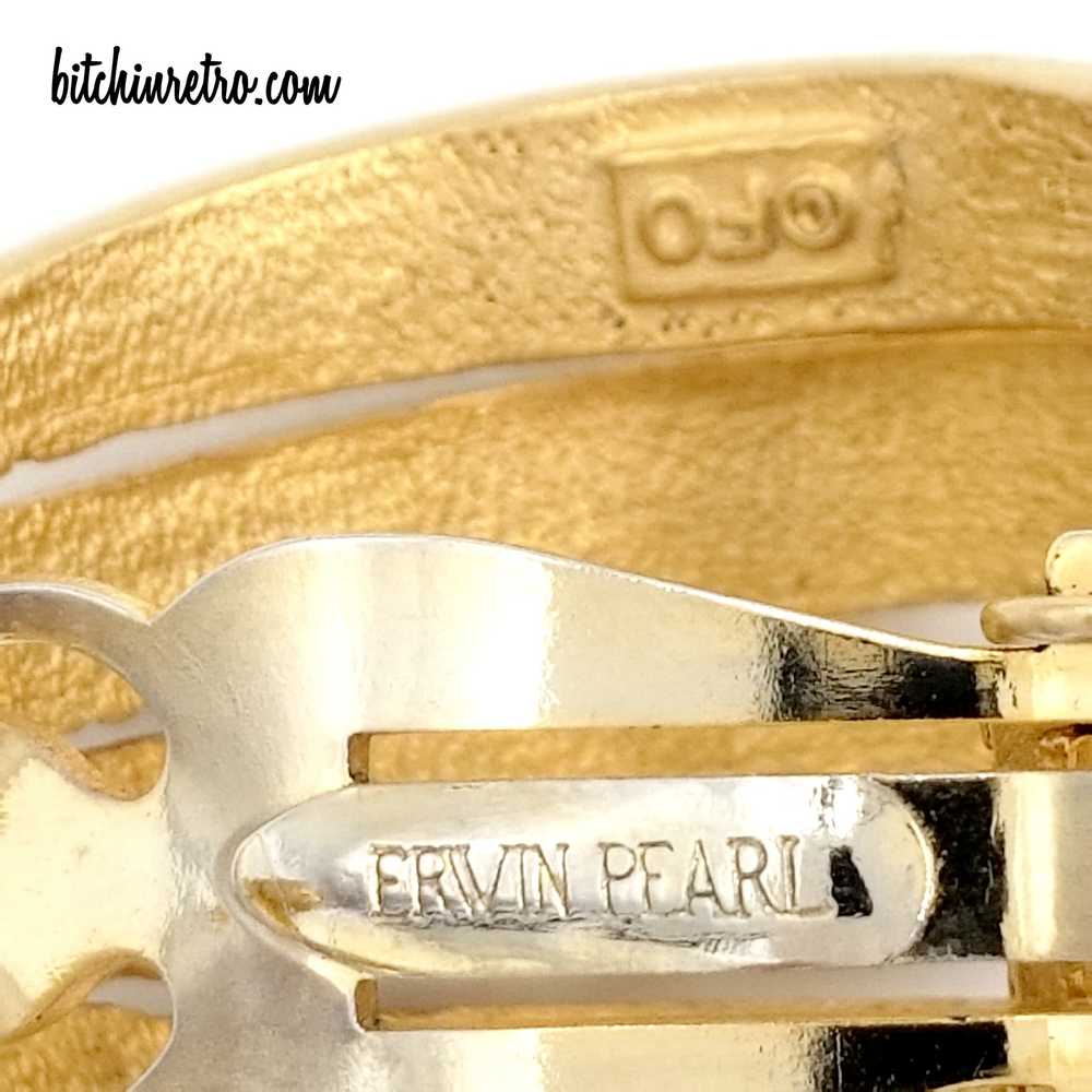 Erwin Pearl Vintage Hoop Earrings - Designer and … - image 6