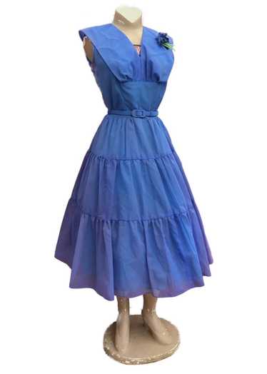 Vintage 1950s Periwinkle Blue Chiffon Cocktail Dre