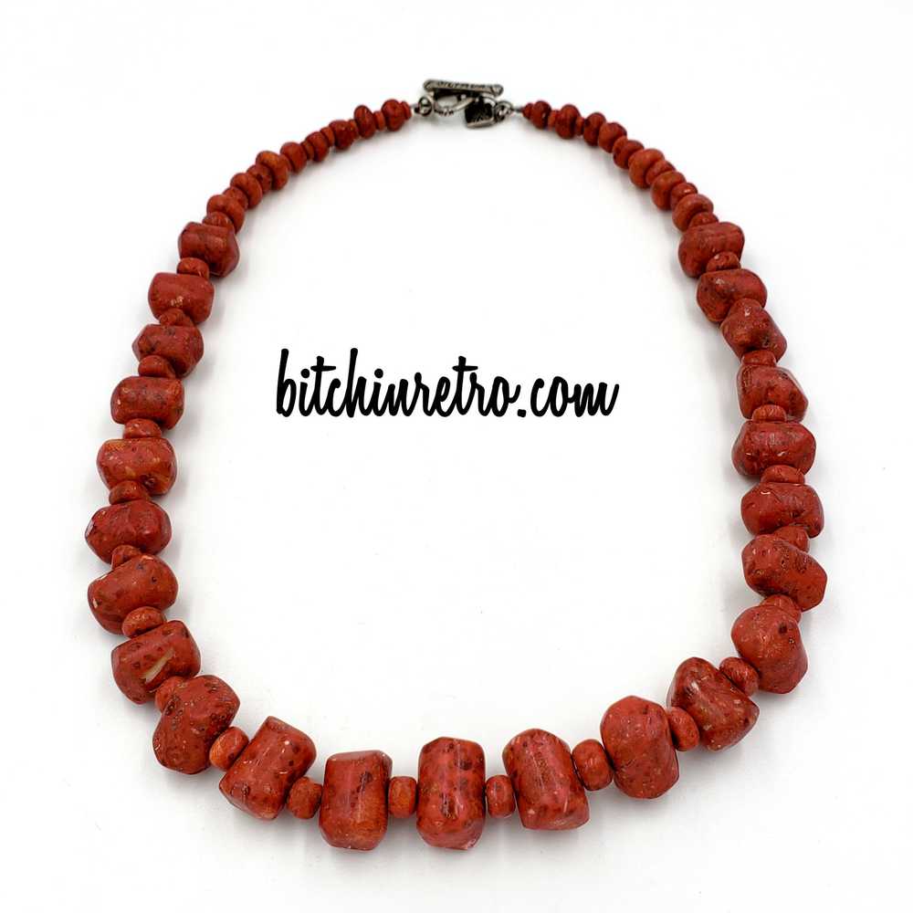 Silpada Red Coral Beaded Necklace - image 4
