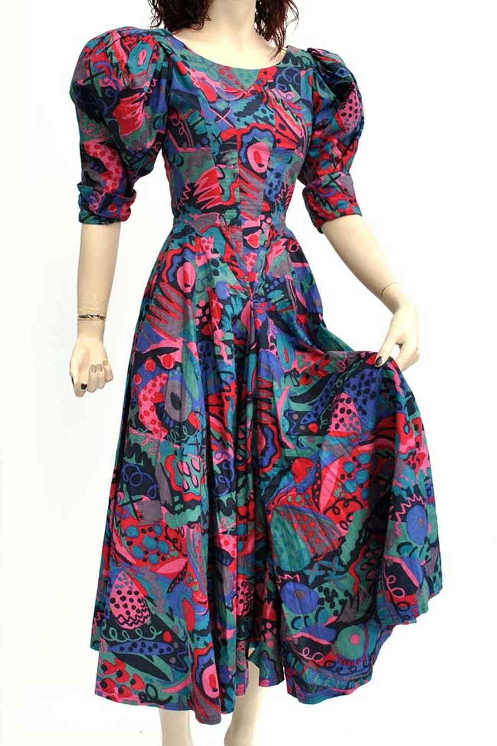 Vintage 1980's Droopy and Browns by Angela Holmes Floral Maxi