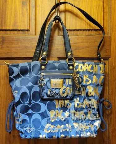 Coach Rare Poppy Spotlight Gold 2Way Pouch m4_0508 | eBay