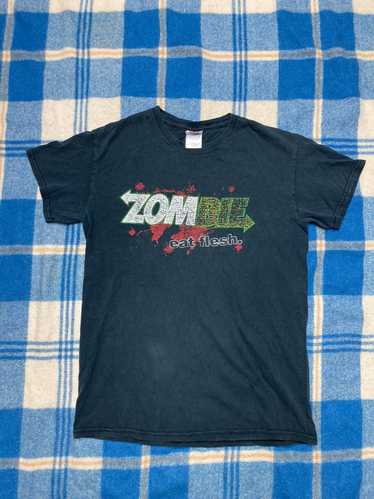 Zombie Eat Flesh Funny Subway Parody Mens Black Pr' Men's T-Shirt