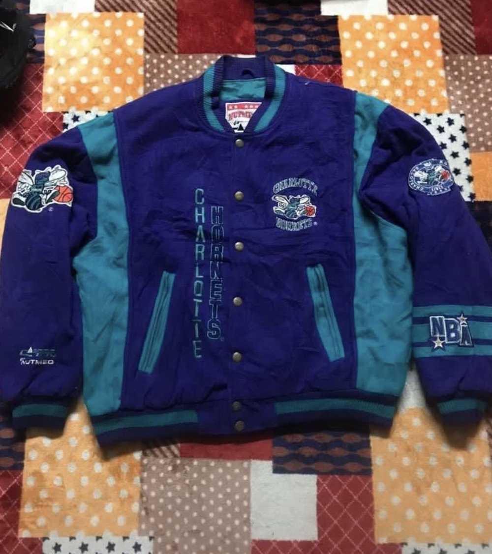 NBA × Varsity Jacket × Vintage Vtg Charlotte Horn… - image 1