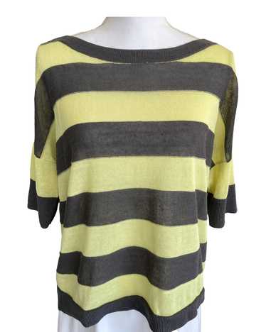 Milly Brown and Yellow Striped Sweater Top, M