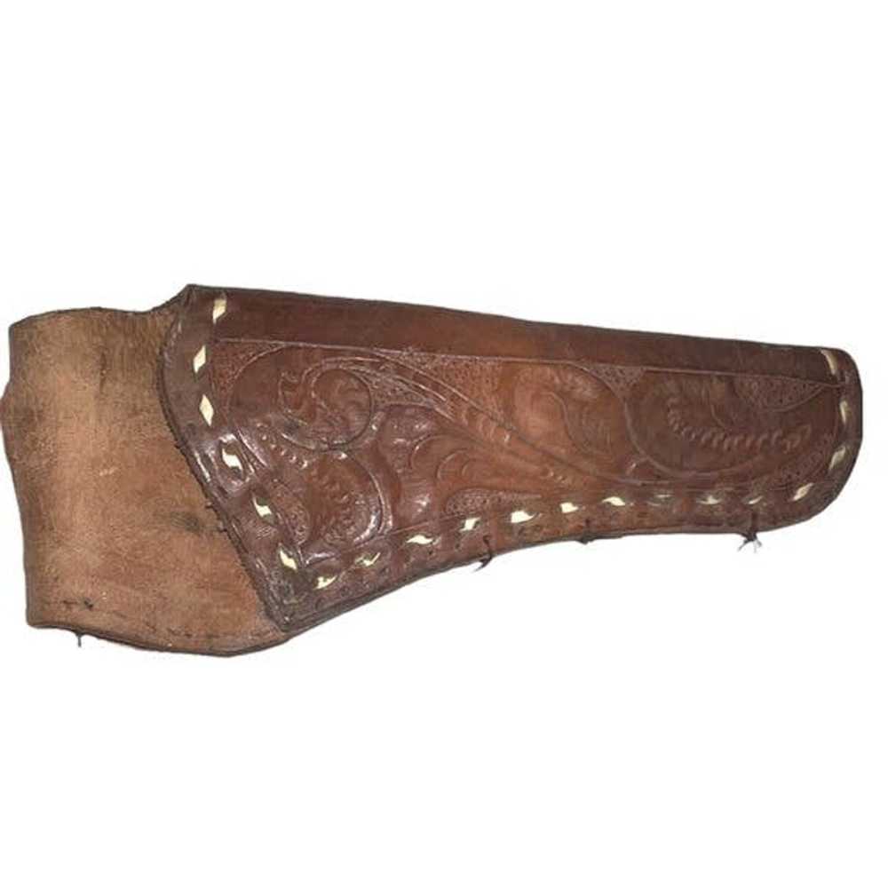 Vintage Vintage Tooled Leather Gun Holster Wester… - image 1