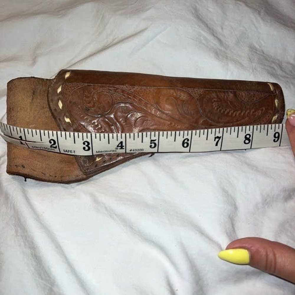 Vintage Vintage Tooled Leather Gun Holster Wester… - image 3