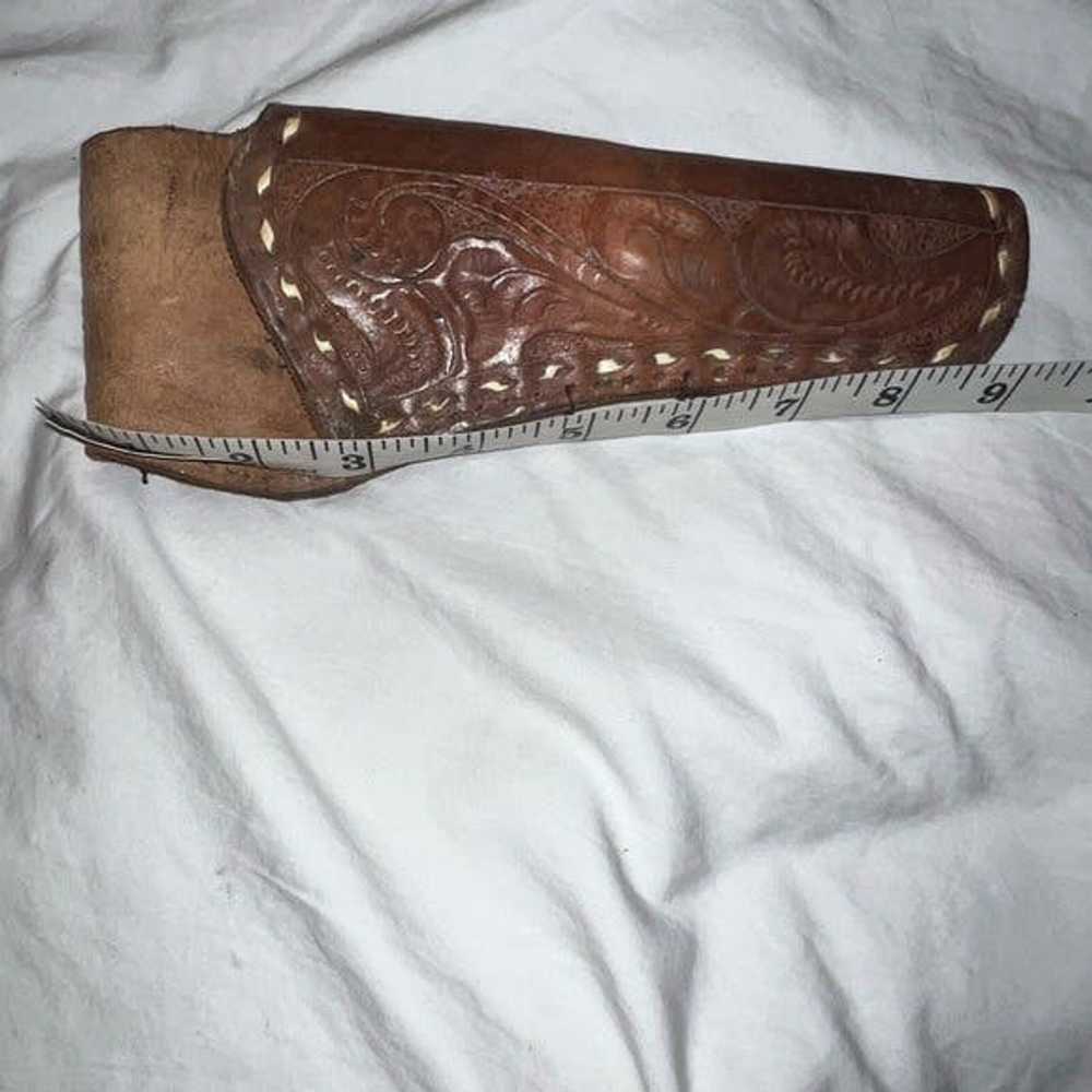 Vintage Vintage Tooled Leather Gun Holster Wester… - image 4