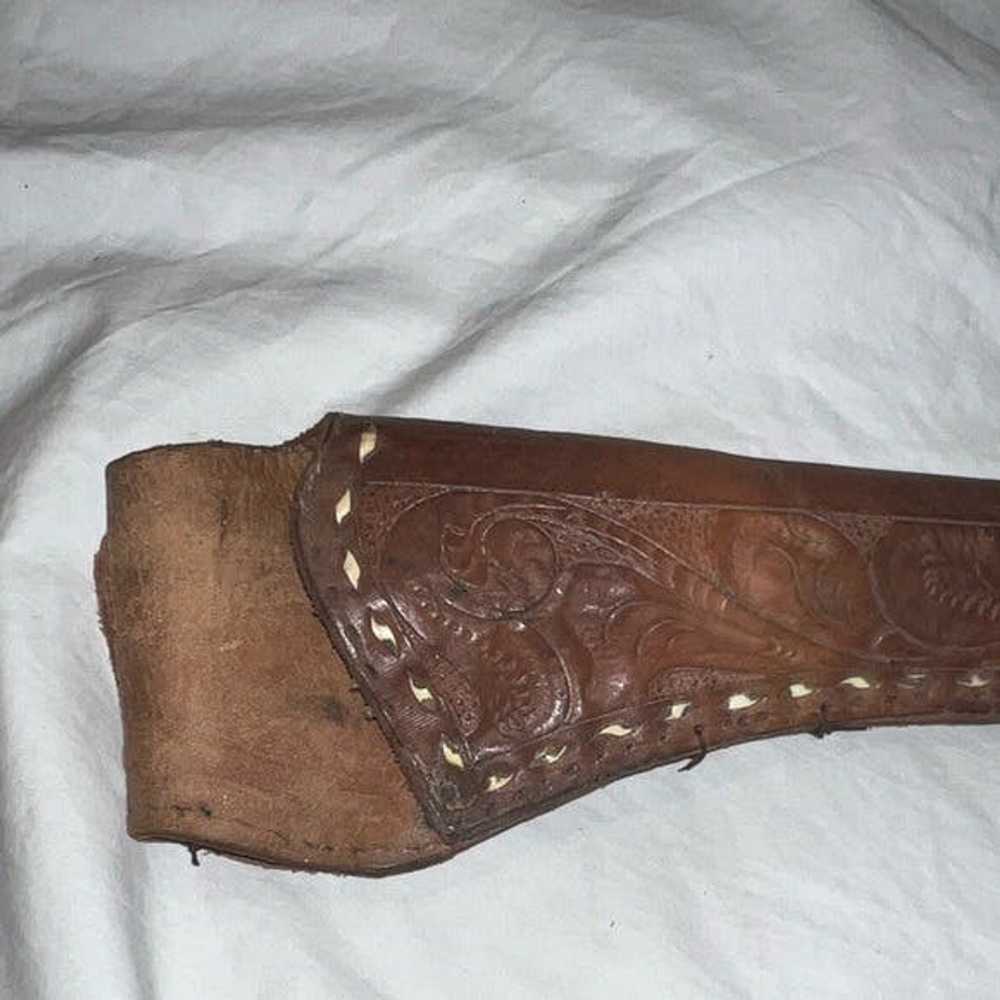 Vintage Vintage Tooled Leather Gun Holster Wester… - image 7