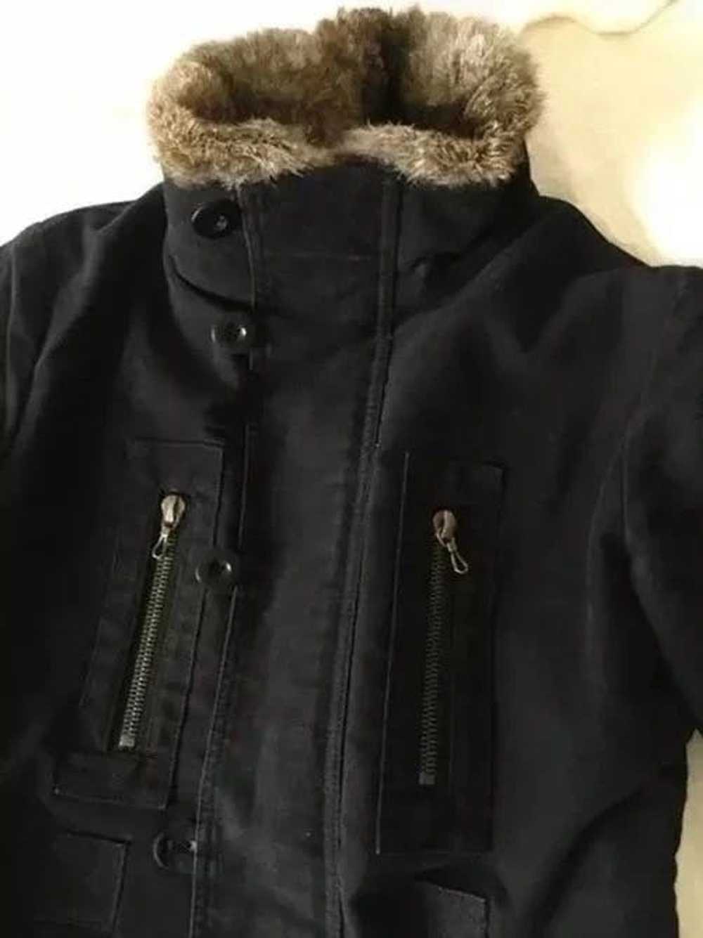 Shellac Japan made rabbit fur collar coat with re… - image 12