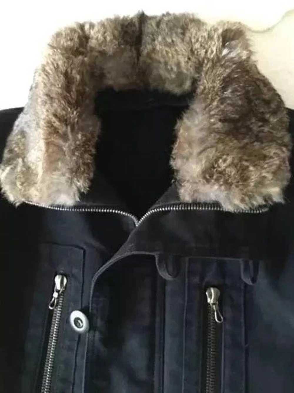 Shellac Japan made rabbit fur collar coat with re… - image 6