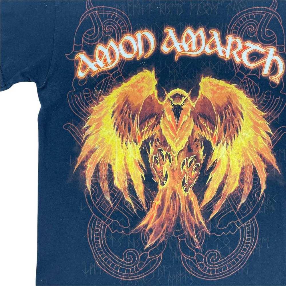 Vintage Amon Amarth Band T-Shirt Black and Gold XS - image 2