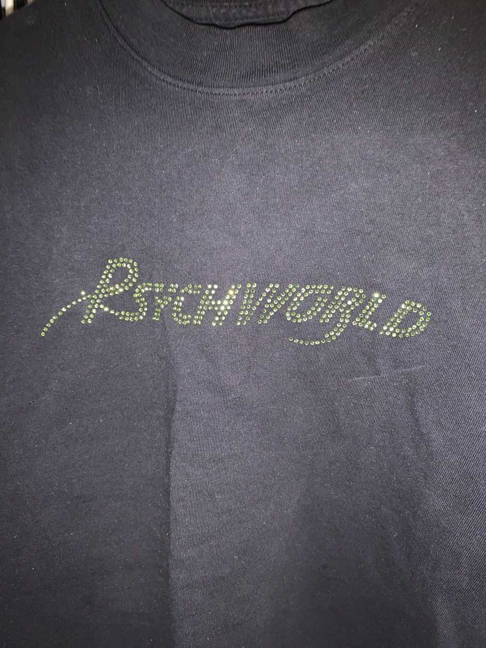 Psychworld Psychworld Green rhinestone T shirt - image 1