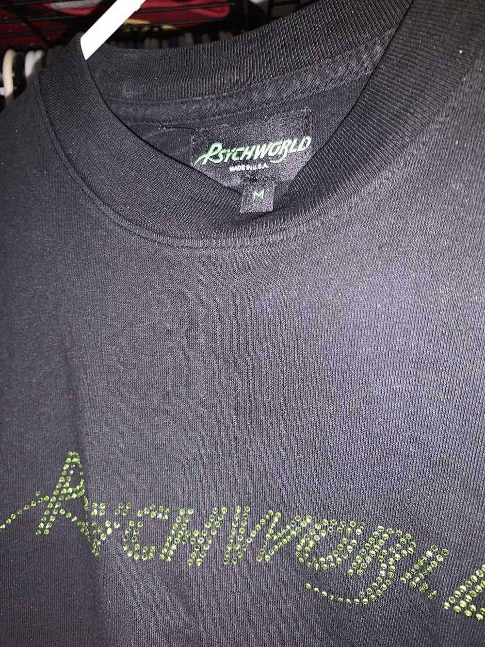 Psychworld Psychworld Green rhinestone T shirt - image 2