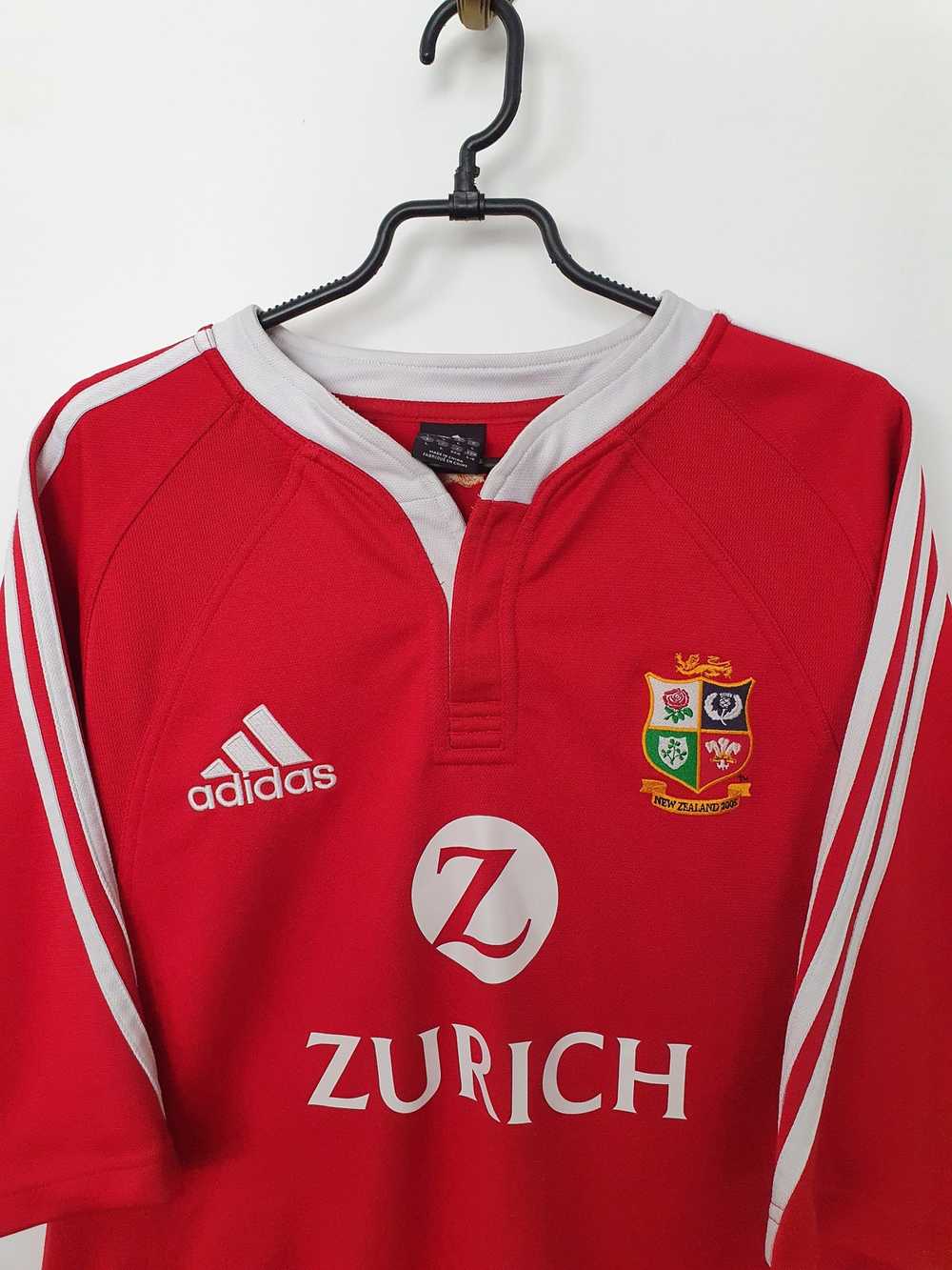 Adidas Mens Rugby Jersey New Zealand Zurich British Lions Shirt Red Size  Small