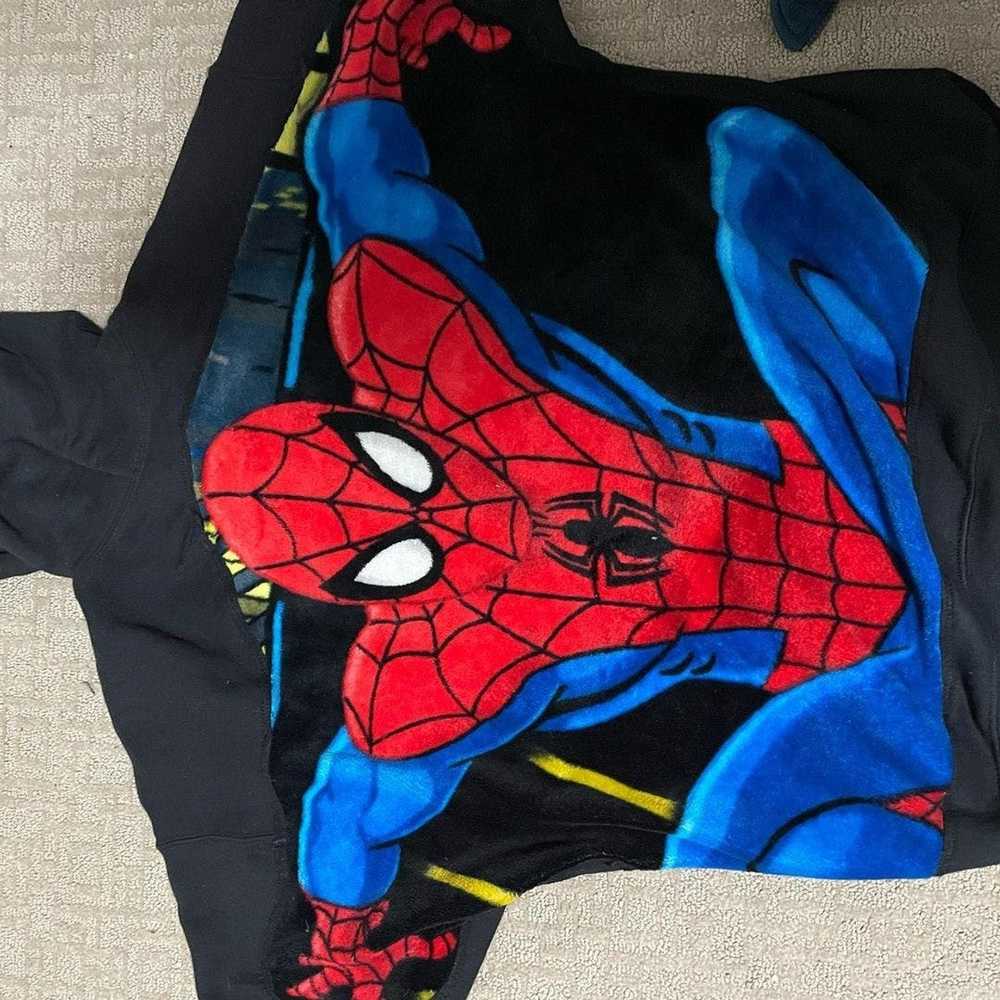 Streetwear × Vintage Reworked Spiderman Blanket H… - image 2