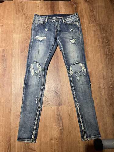 mnml star denim pants - Gem