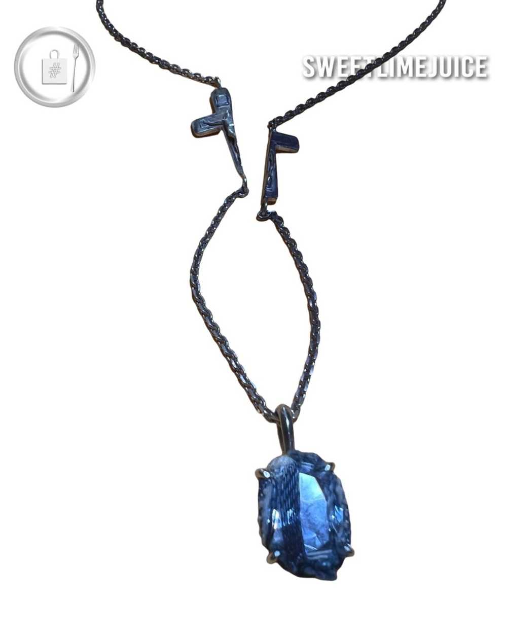 Other Split Crucifix Denim-Crystal Oval necklace - image 3