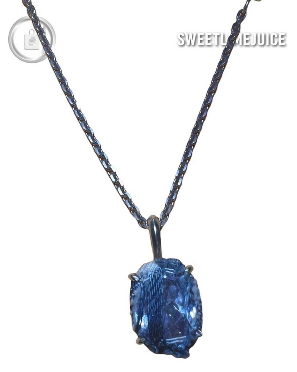 Other Split Crucifix Denim-Crystal Oval necklace - image 4