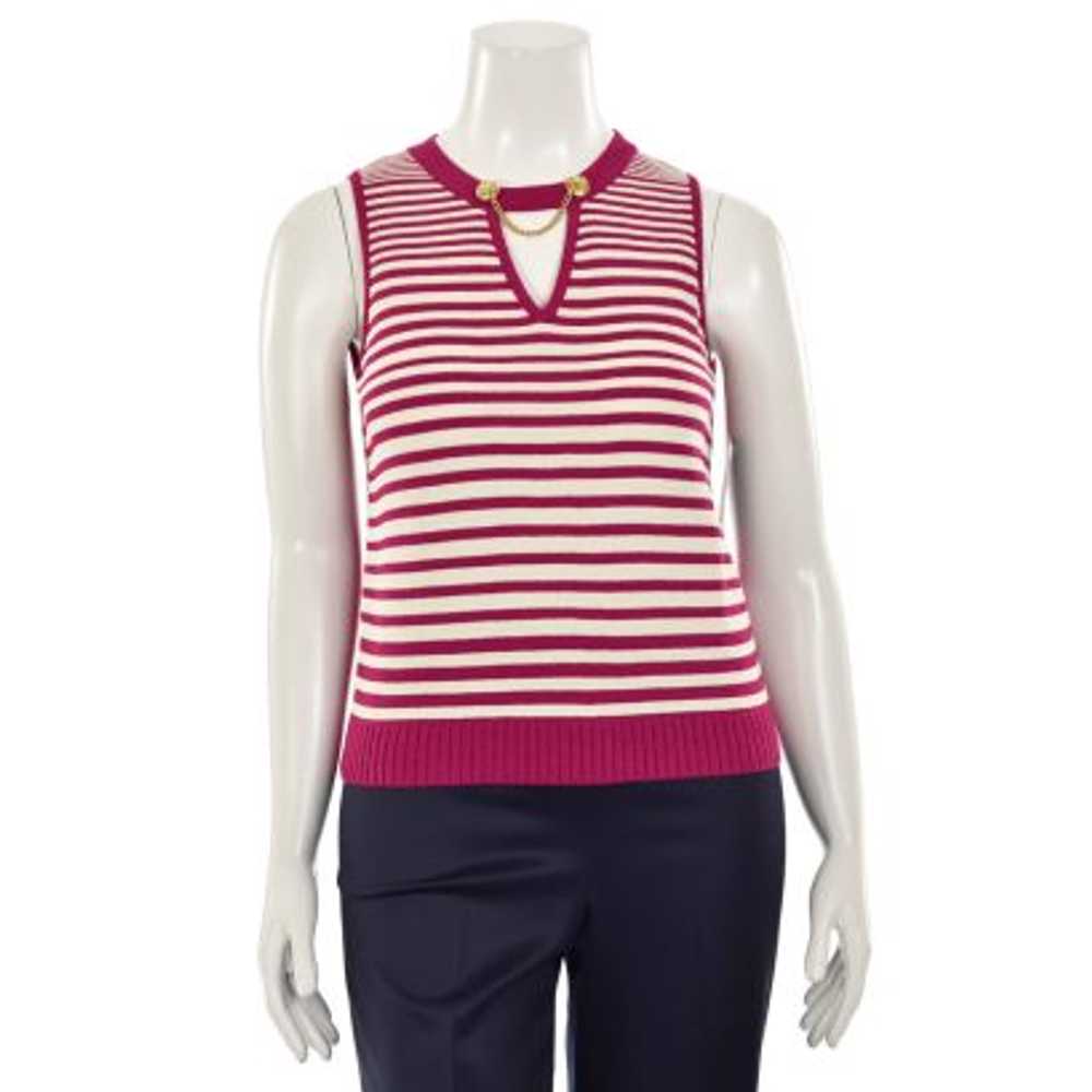 St. John Sport Cosmo Pink/White Stripe Sleeveless… - image 1