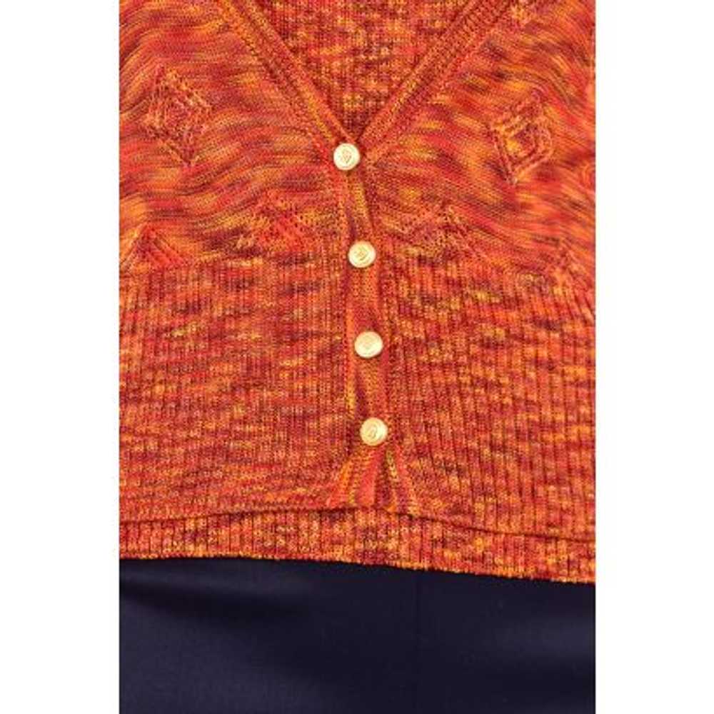 St. John Sport 2Pc Orange Multi Rayon Knit Deep V… - image 2