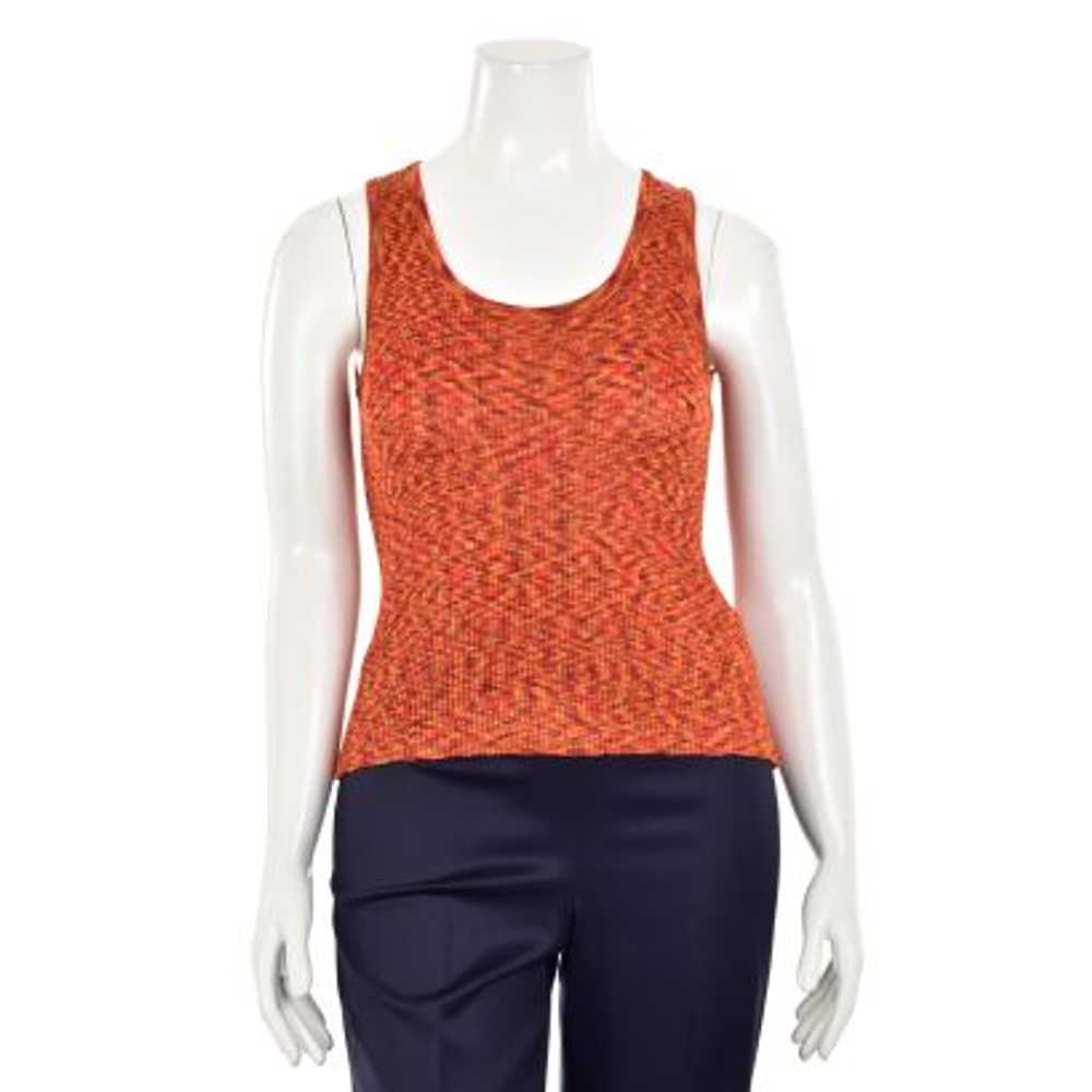 St. John Sport 2Pc Orange Multi Rayon Knit Deep V… - image 5