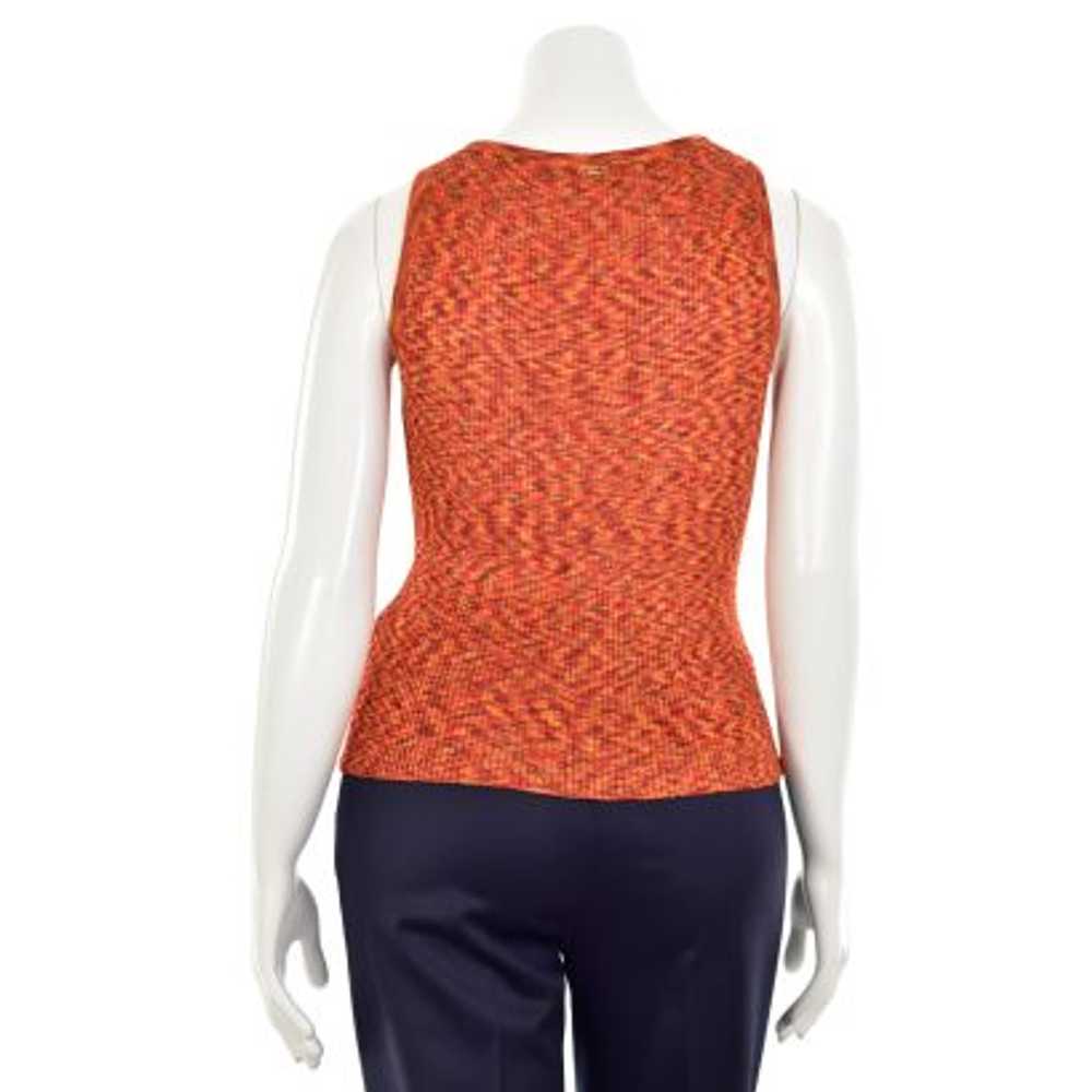 St. John Sport 2Pc Orange Multi Rayon Knit Deep V… - image 6
