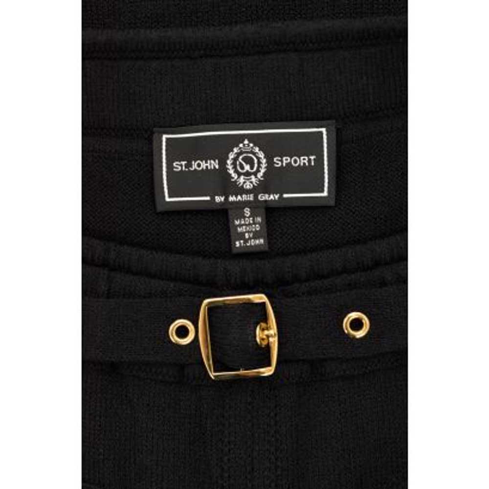 St. John Sport Black Santana Knit Long Belted Str… - image 6