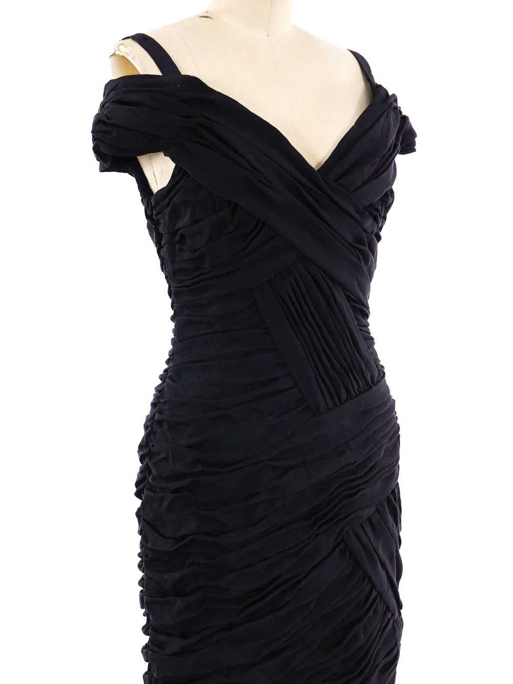 Arnold Scaasi Ruched Mini Dress - image 3