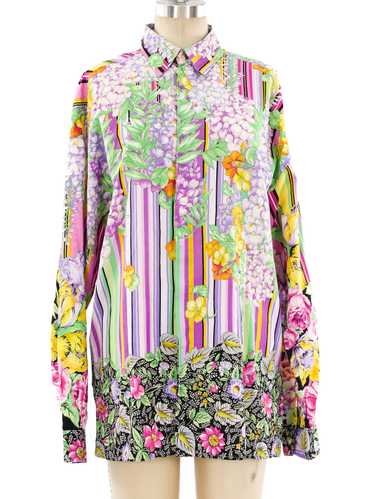 Versus by Gianni Versace Floral Printed Shirt - image 1
