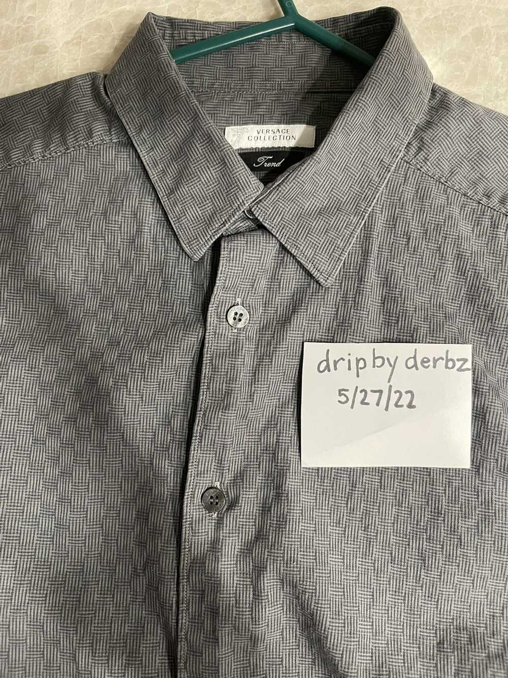 Versace Versace Grey Trend Button Down Shirt - image 1